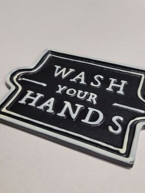 Hearth and Hand Black and White Wall Decor Sign, “Wash Your Hands”